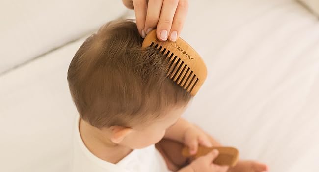 Keababies Juego De Cepillo Y Peine De Pelo De Bebé (Nogal), Color: Nogal