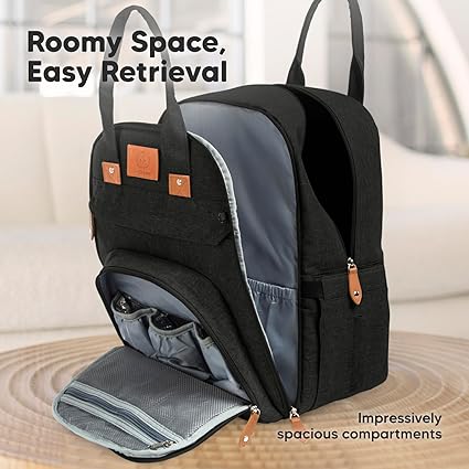 Keababies Mochila de pañales Rove (Trendy Black), Color: Trendy Black