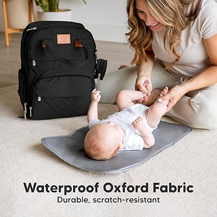Keababies Mochila de pañales Rove (Trendy Black), Color: Trendy Black