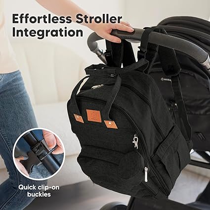 Keababies Mochila de pañales Rove (Trendy Black), Color: Trendy Black