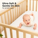 Keababies Sábanas de cuna ajustadas de bambú suave (blanco suave), color: blanco suave