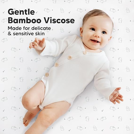 Keababies Sábanas de cuna mini ajustadas de bambú suave (conejitos), color: conejitos