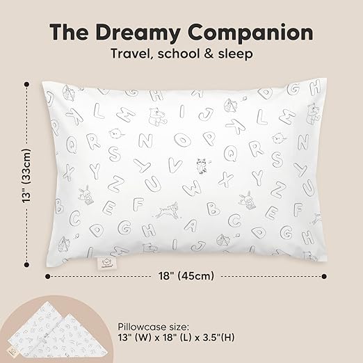 Keababies Almohada para niños pequeños con funda de almohada (ABC Land), color: ABC Land