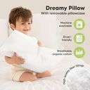 Keababies Almohada para niños pequeños con funda de almohada (blanco suave), color: blanco suave