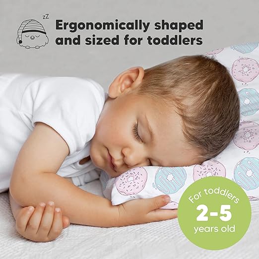 Keababies Almohada para niños pequeños con funda de almohada (rosquillas), color: rosquillas