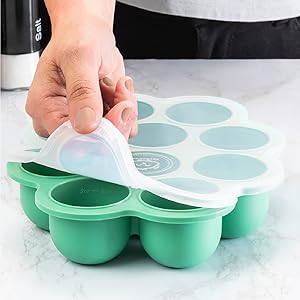 Keababies Bandeja de comida para bebés de silicona de preparación (verde alpino), color: verde alpino