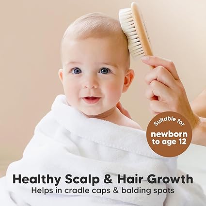 Keababies Cepillo de pelo de bebé (nogal, ovalado), color: nogal