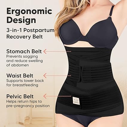 Keababies Cinturón de soporte de recuperación posparto Revive 3 en 1 (negro medianoche), tamaño: M / L / estilo: negro medianoche