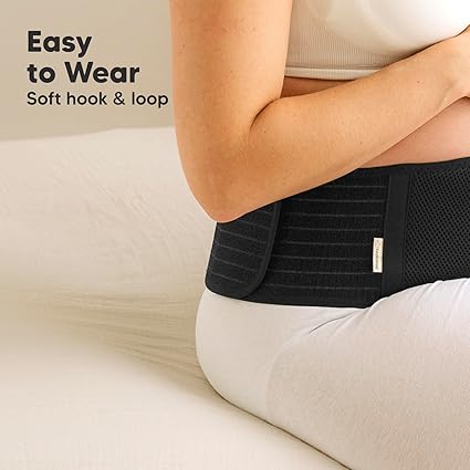 Keababies Cinturón de soporte para embarazadas Ease (Midnight Black), Talla: M/L / Color: Midnight Black