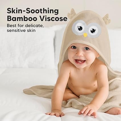 Keababies Cuddle Toalla con capucha de bambú orgánico para bebé (búho), Estilo: Búho