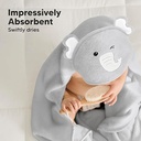 Keababies Cuddle Toalla con capucha de bambú orgánico para bebé (elefante), color: elefante
