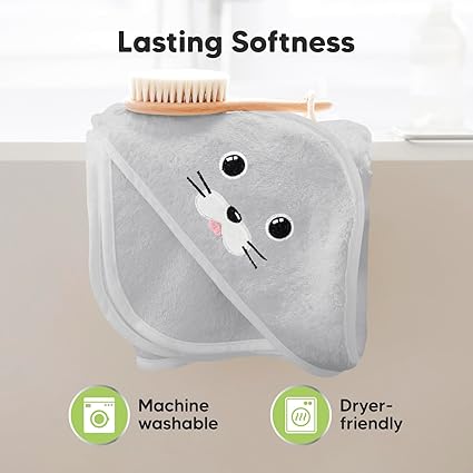 Keababies Cuddle Toalla con capucha de bambú orgánico para bebé (sello), color: sello