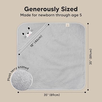 Keababies Cuddle Toalla con capucha de bambú orgánico para bebé (sello), color: sello