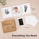 Keababies Fond Clean Touch Inkless Hand And Footprint Frame (Blanco/Dorado), Color: Blanco/Dorado