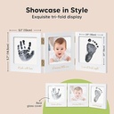 Keababies Fond Clean Touch Inkless Hand And Footprint Frame (Blanco/Dorado), Color: Blanco/Dorado