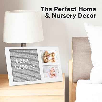 Keababies Marco de fotos sincero con cartulina de fieltro (blanco alpino), color: blanco alpino