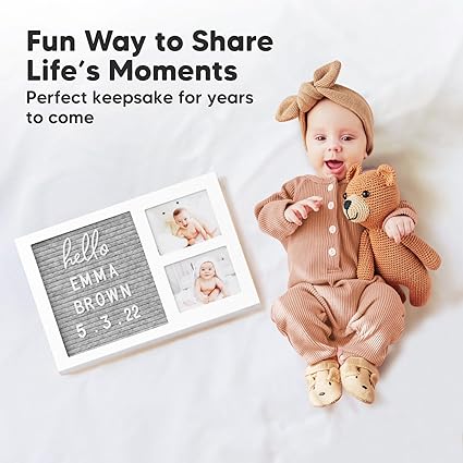 Keababies Marco de fotos sincero con cartulina de fieltro (blanco alpino), color: blanco alpino