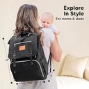 Keababies Mochila de pañales Explorer (Trendy Black), Color: Trendy Black