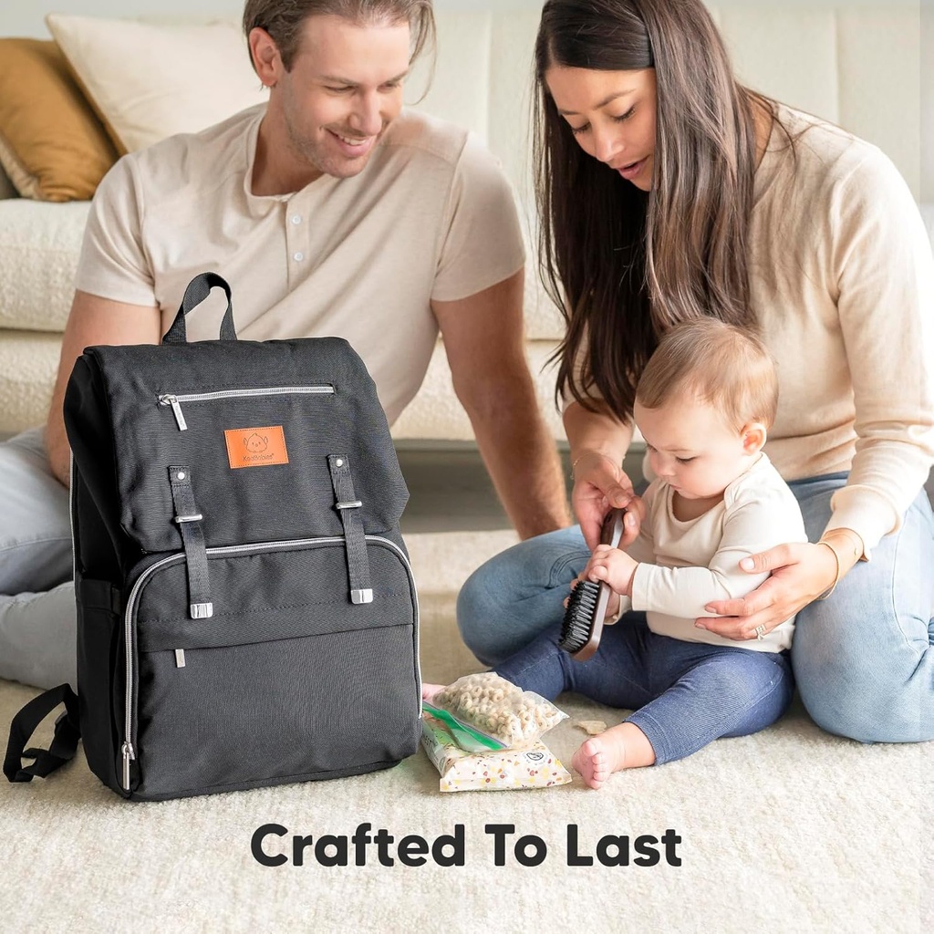 Keababies Mochila de pañales Explorer (Trendy Black), Color: Trendy Black