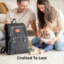 Keababies Mochila de pañales Explorer (Trendy Black), Color: Trendy Black
