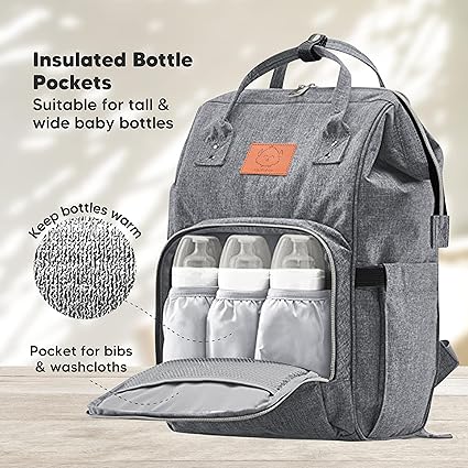 Keababies Mochila de pañales original (gris clásico), color: gris clásico