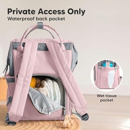 Keababies Mochila de pañales original (gris rosa), color: gris rosa