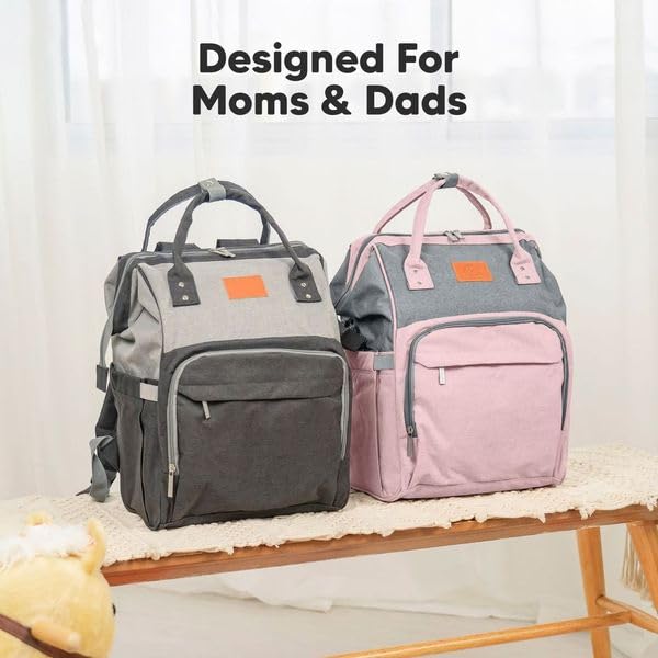 Keababies Mochila de pañales original (gris rosa), color: gris rosa