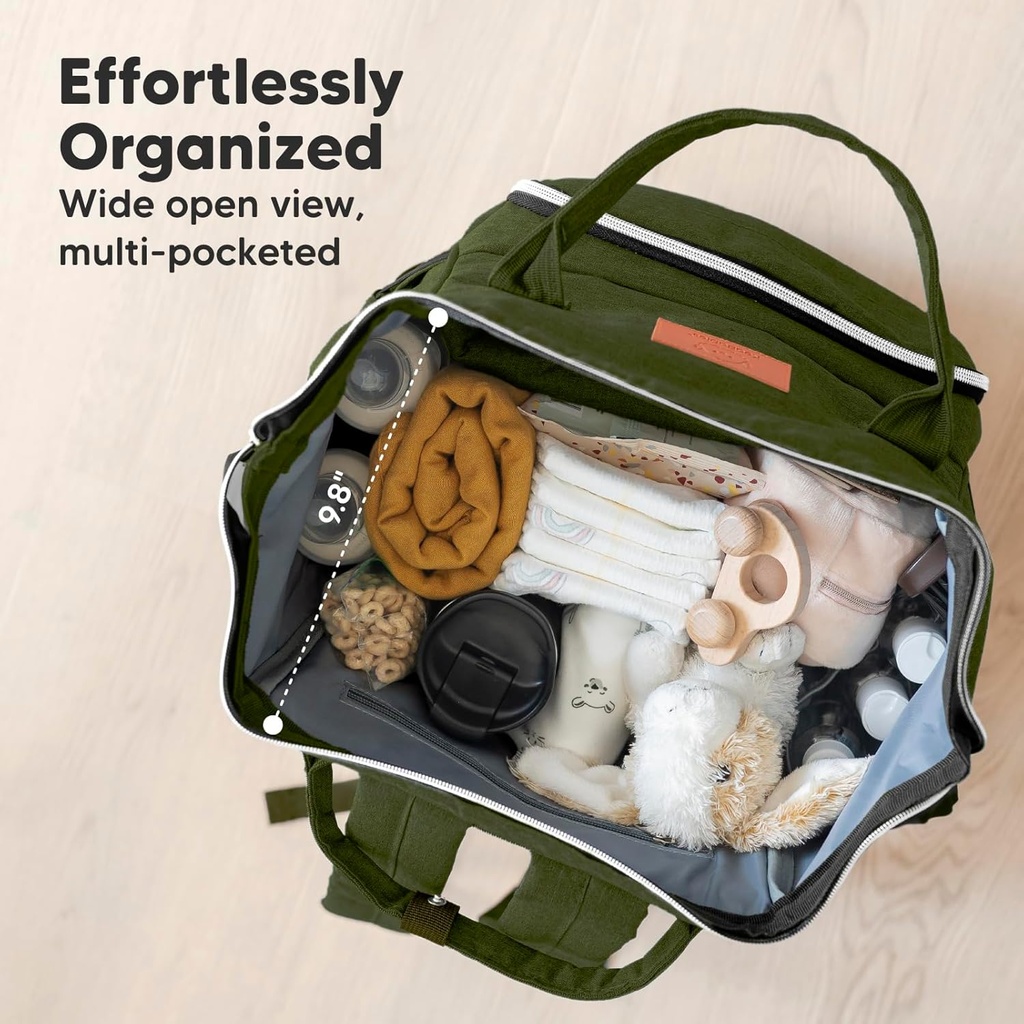 Keababies Mochila de pañales original (oliva oscuro), color: oliva oscuro