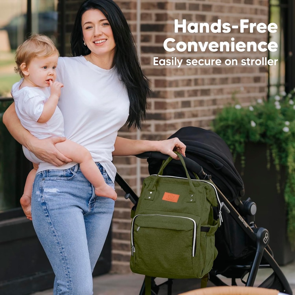 Keababies Mochila de pañales original (oliva oscuro), color: oliva oscuro