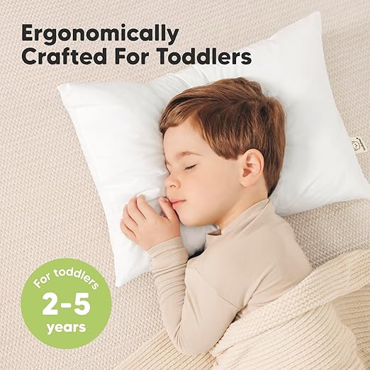 Keababies Paquete de 2 almohadas para niños pequeños (blanco suave), color: blanco suave