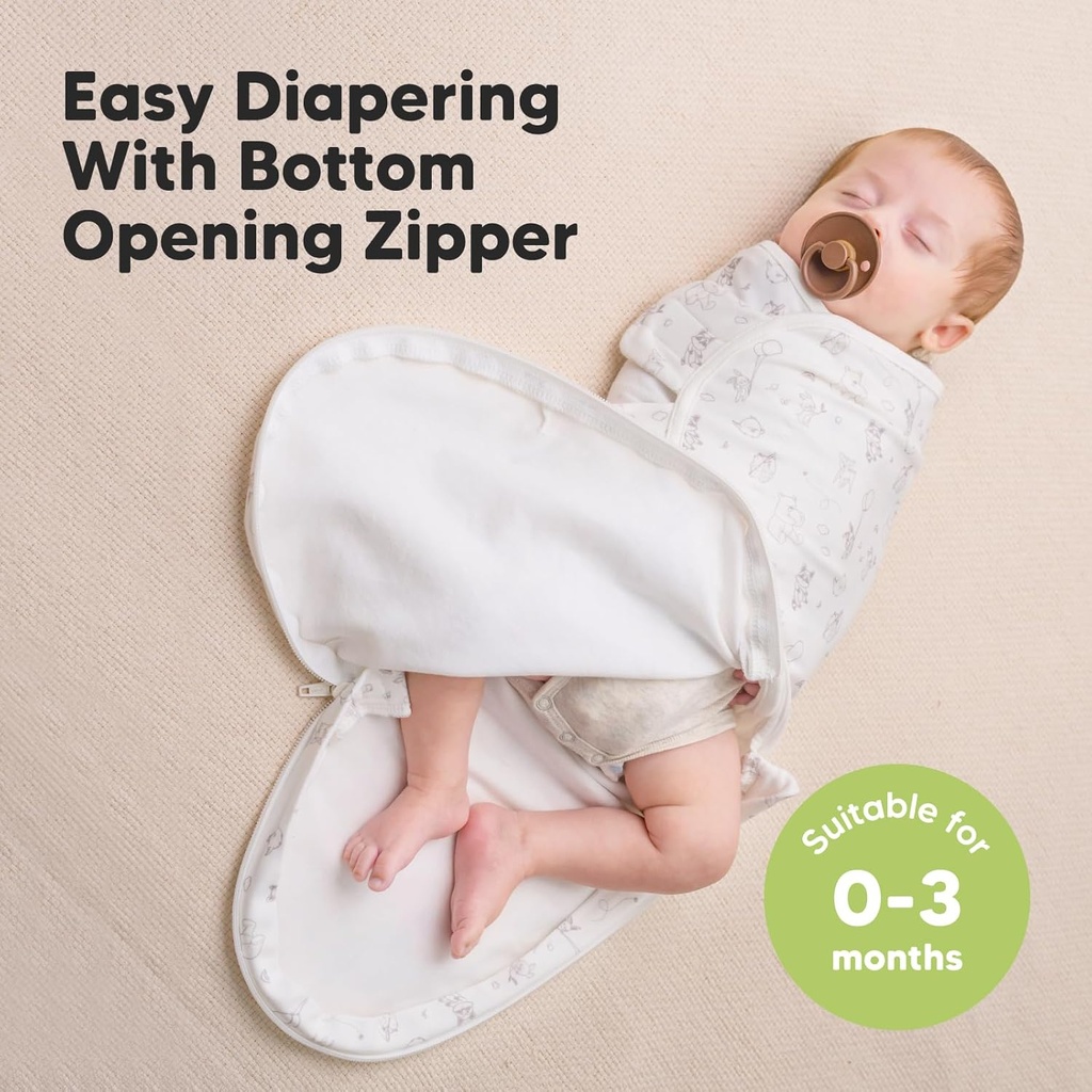 Keababies Paquete de 3 envolturas Soothe Zippy Swaddle (Aspire), Tamaño: Talla única / Color: Aspire