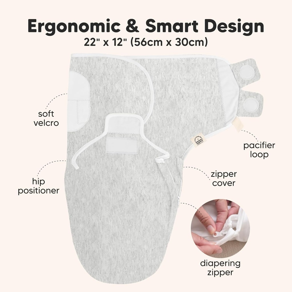 Keababies Paquete de 3 envolturas Soothe Zippy Swaddle (Aspire), Tamaño: Talla única / Color: Aspire
