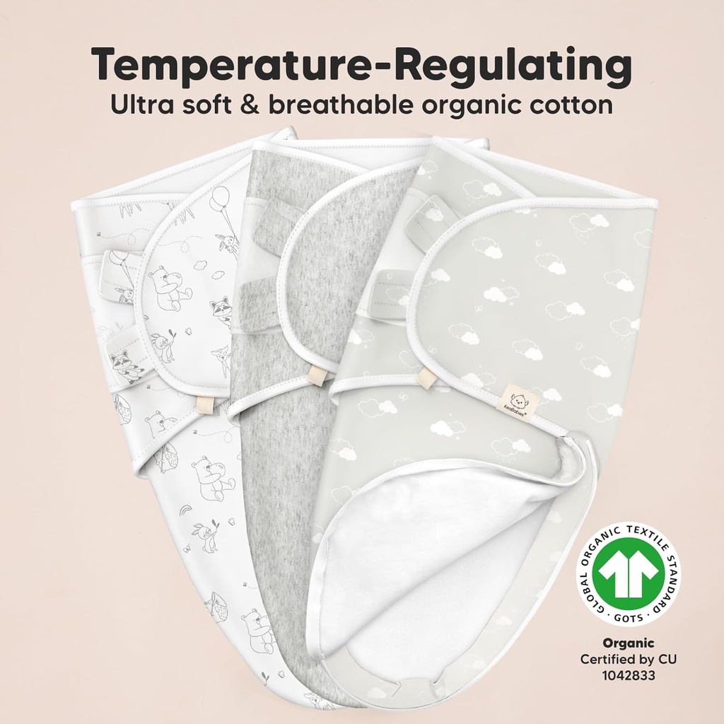 Keababies Paquete de 3 envolturas Soothe Zippy Swaddle (Aspire), Tamaño: Talla única / Color: Aspire
