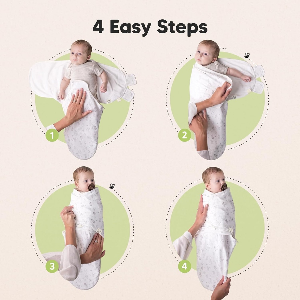 Keababies Paquete de 3 envolturas Soothe Zippy Swaddle (Aspire), Tamaño: Talla única / Color: Aspire
