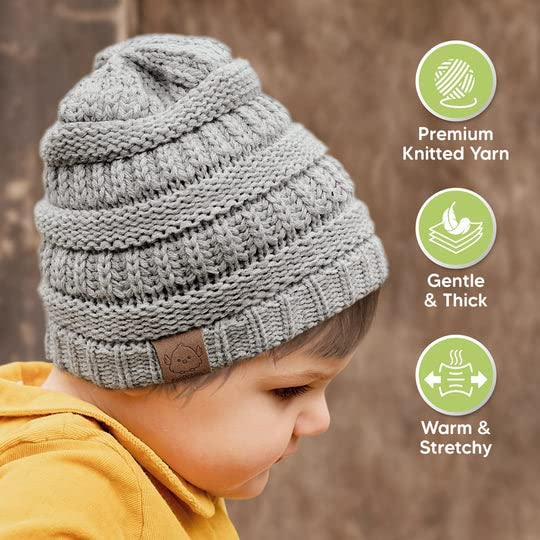 Keababies Paquete de 3 gorros de bebé Warmzy (Sweet Pea), Tamaño: Mediano / Color: Sweet Pea