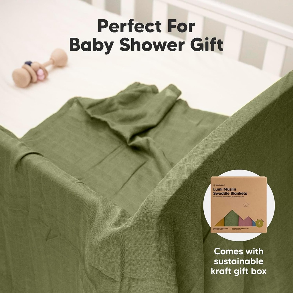 Keababies Paquete de 4 Mantas de muselina Lumi (corales), color: corales