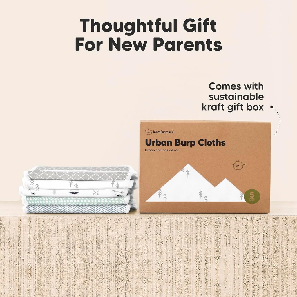Keababies Paquete de 5 Paños Urban Burp (Nórdico), Estilo: Nórdico