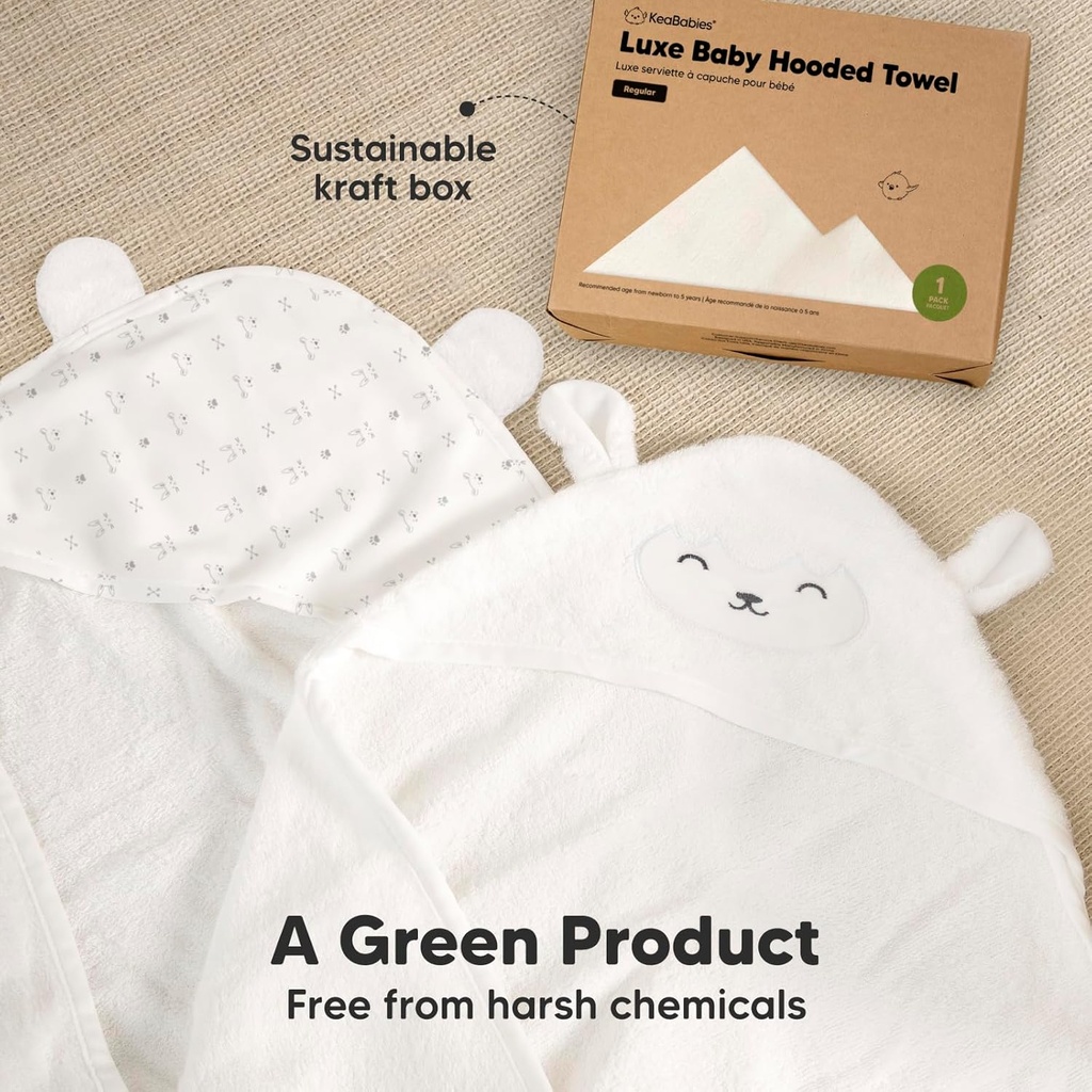Keababies Toalla con capucha de bambú orgánico de lujo para bebé (KeaStory), Tamaño: Regular / Estilo: KeaStory
