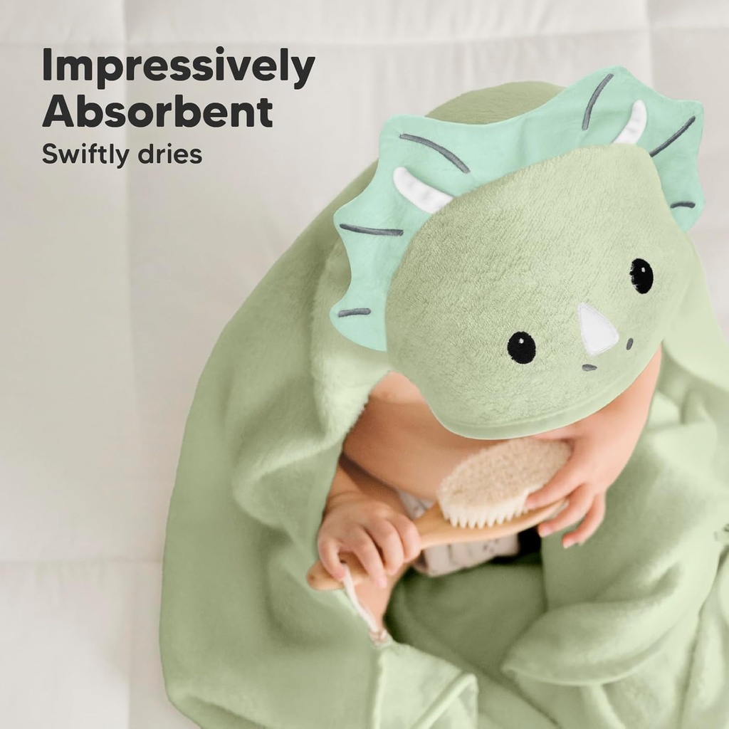 Keababies Toalla con capucha para bebé Cuddle (Triceratops), color: Triceratops
