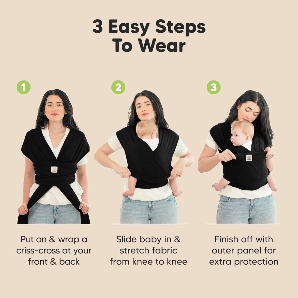 Keababies Wrap Original (Trendy Black), Color: Trendy Black