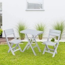 JUEGO MESA RECTANGULAR+2 SILLA PLEGABLE BARU BLANCO