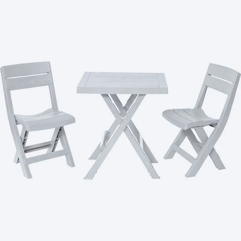 JUEGO MESA RECTANGULAR+2 SILLA PLEGABLE BARU BLANCO