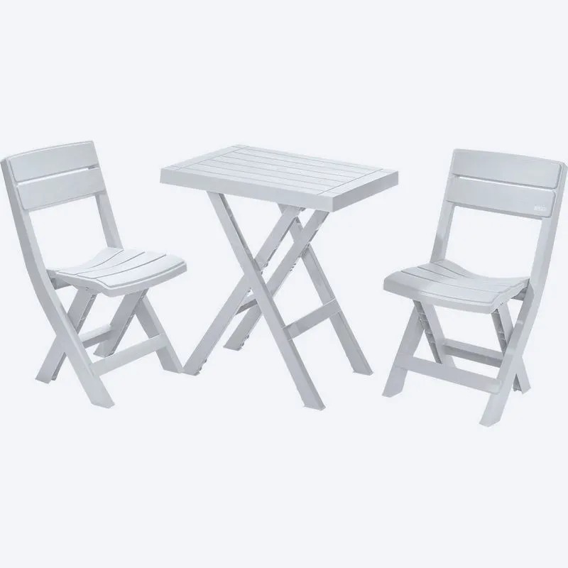 JUEGO MESA RECTANGULAR+2 SILLA PLEGABLE BARU BLANCO
