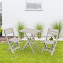 JUEGO MESA RECTANGULAR +2 SILLA PLEGABLE BARU TAUPE