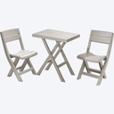 JUEGO MESA RECTANGULAR +2 SILLA PLEGABLE BARU TAUPE