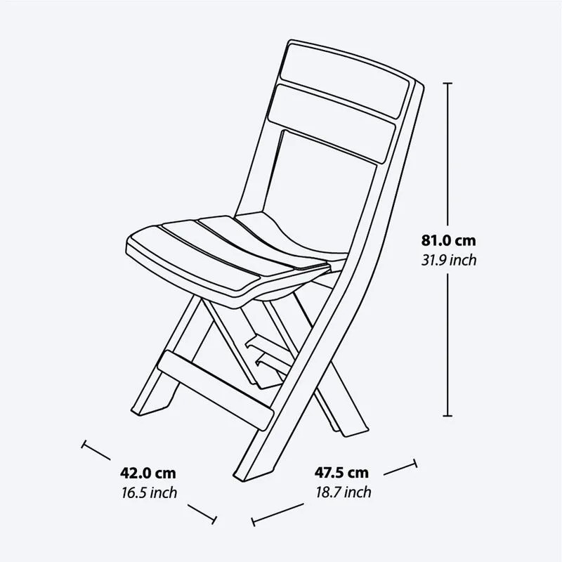 JUEGO MESA REDONDA + 2 SILLA PLEGABLE  BARU TAUPE