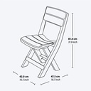 JUEGO MESA REDONDA + 2 SILLA PLEGABLE  BARU TAUPE