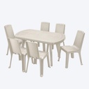 MESA LOTUS OVALADA CREMA 55X32