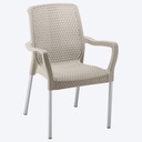 SILLA SHIA CON BRAZO TAUPE