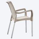 SILLA SHIA CON BRAZO TAUPE